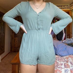 Army green romper